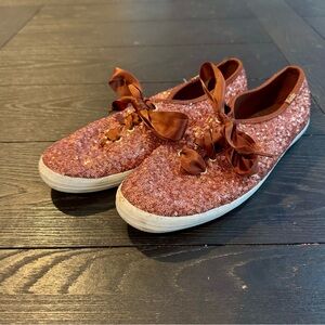Sequin Keds Shoes with Satin Laces